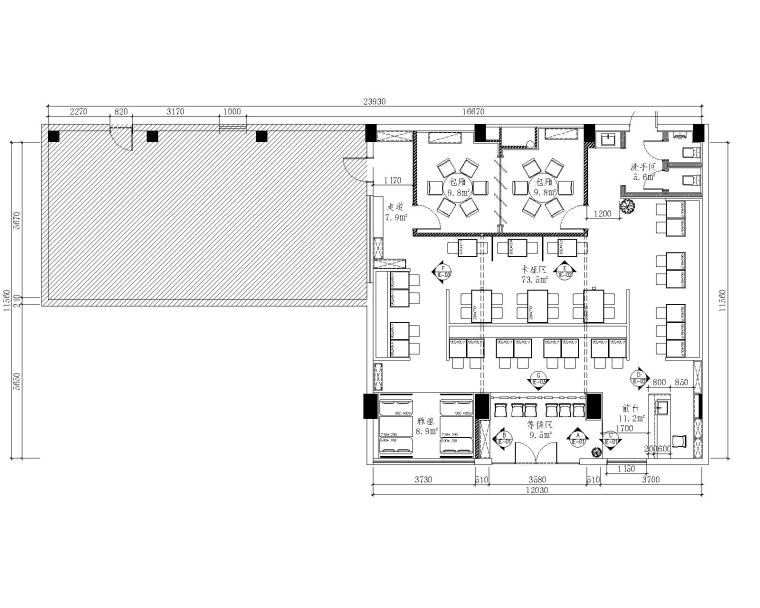 粤来记港式茶餐厅九游体育设计施工图（附效果图）