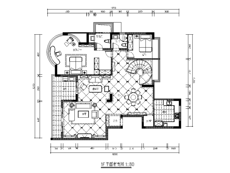 简欧风格复式楼施CAD施工图（含效果图）