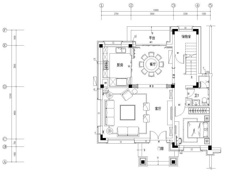 [广东]址山碧桂园四居室简欧风格别墅样板房施工图+概念软装方案+效果图