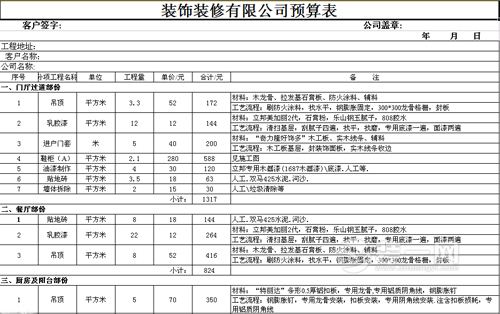 九游体育材料清单及预算_九游体育公司预算表_九游体育 水电工程预算