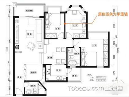 房间有承重柱九游体育图片_拆楼板 墙体 梁墙方案_九游体育 拆改承重墙