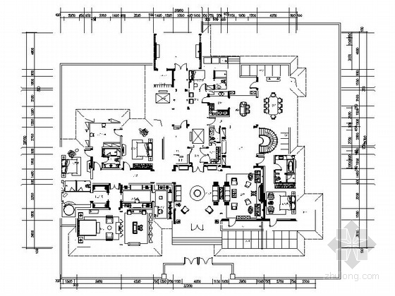 [内蒙]全套高档现代风格三层别墅室内设计九游体育施工图（图纸齐全 推荐！）