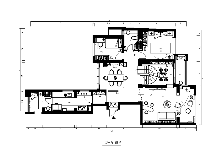 完整的现代风格复式楼设计CAD施工图（含效果图）