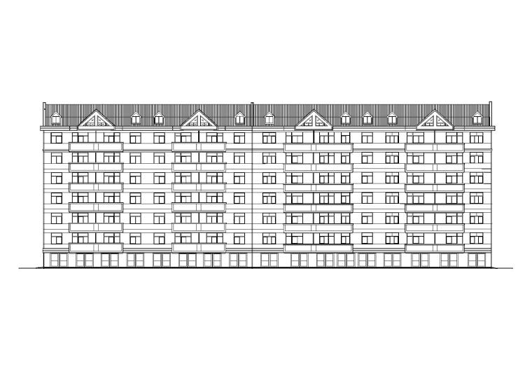 多层舒适三室一厅户型阁楼宿舍楼建筑施工图