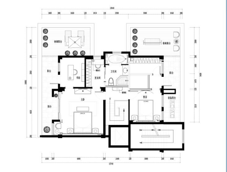 星海湾家装设计完整施工图及高清效果图