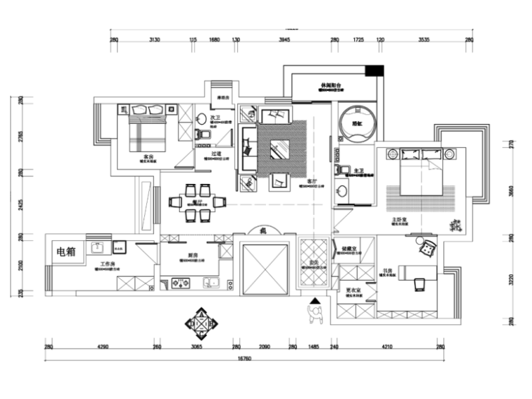 [湖北]银都花园2幢1单元1801家装设计完整施工图