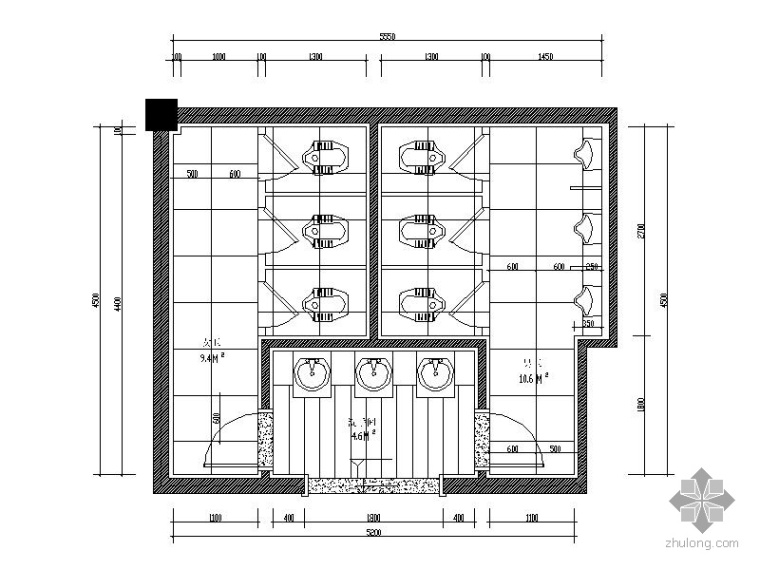 公共卫生间九游体育施工图