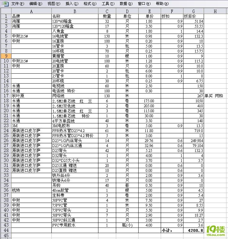 九游体育水电材料报价单_九游体育水电安装材料清单_九游体育 材料 清单