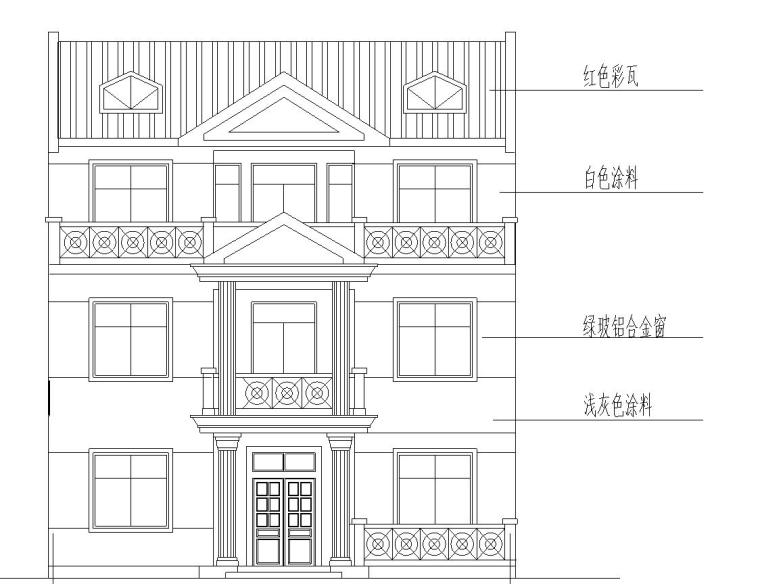 砖混结构户型为3层新农村独栋别墅施工图设计（CAD+效果图）