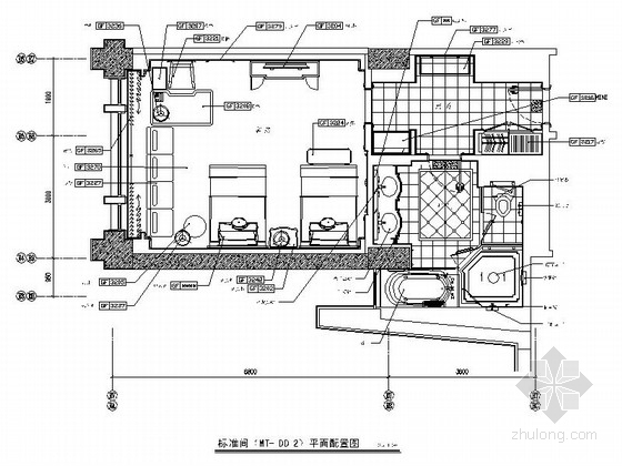 [北京]高级度假酒店标准客房室内九游体育竣工图