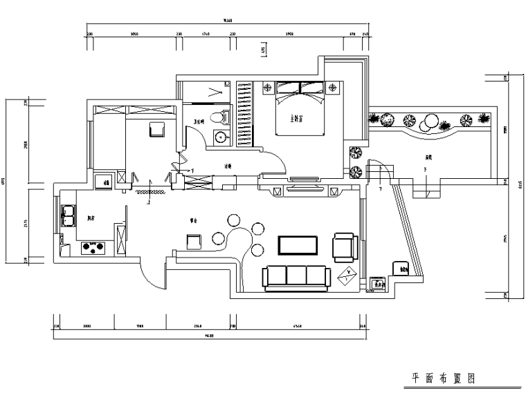 [江苏]常熟城市花园三居室住宅设计施工图（附效果图）