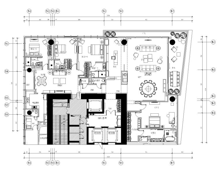 [YabuPushelberg]深圳湾1号-现代风格豪华五居室样板间室内九游体育设计施工图+效果图