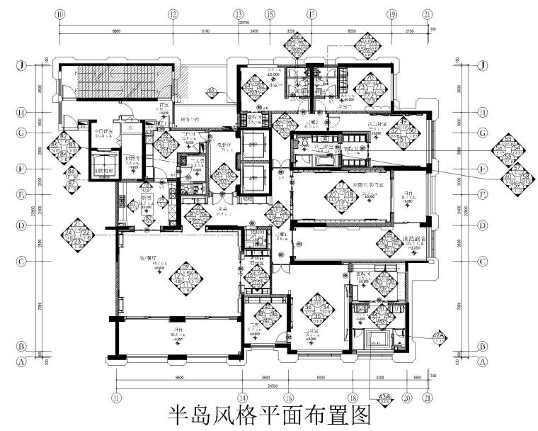 [南昌]新力洲悦法式半岛风格样板房九游体育施工图+高清效果图