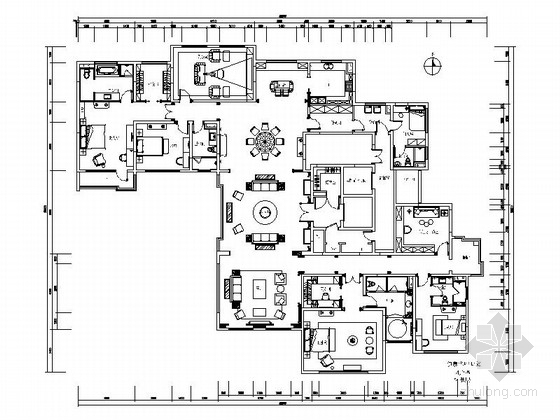 [内蒙]整套豪华现代风格别墅室内九游体育施工图