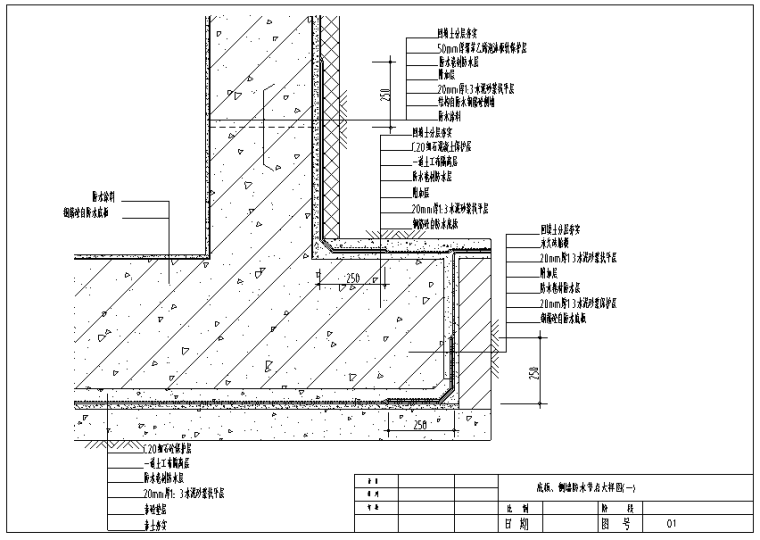 地下室屋面卫生间防水节点大样图集