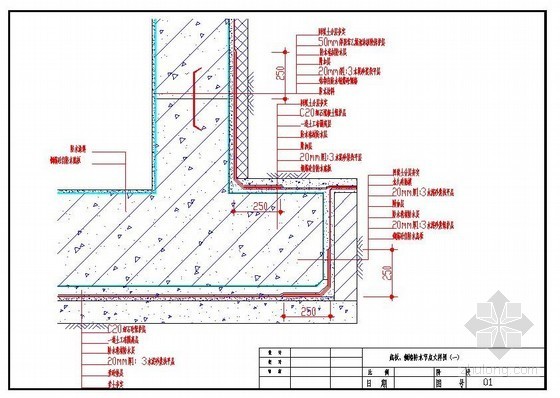 底板、侧墙防水节点大样图（一）
