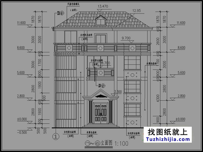 120平方米农村四层别墅设计图