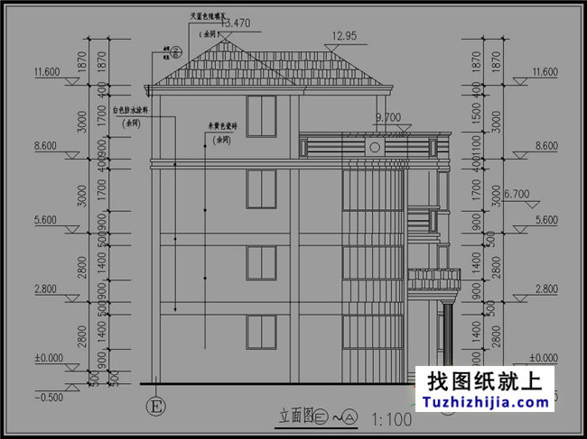 120平方米农村四层别墅设计图