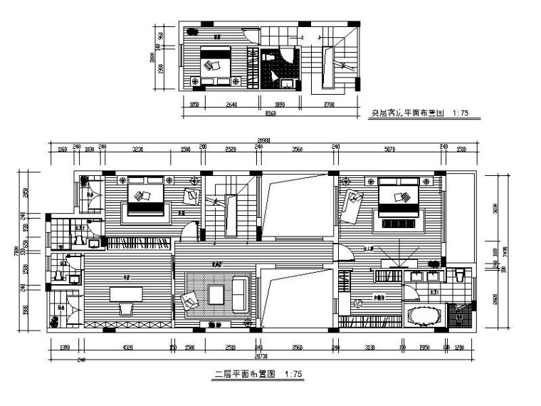 全套现代精致别墅设计施工图（含效果图）