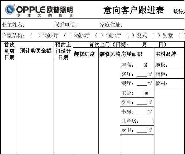 九游体育客户表_客户九游体育需求表_客户房子九游体育风格问答表