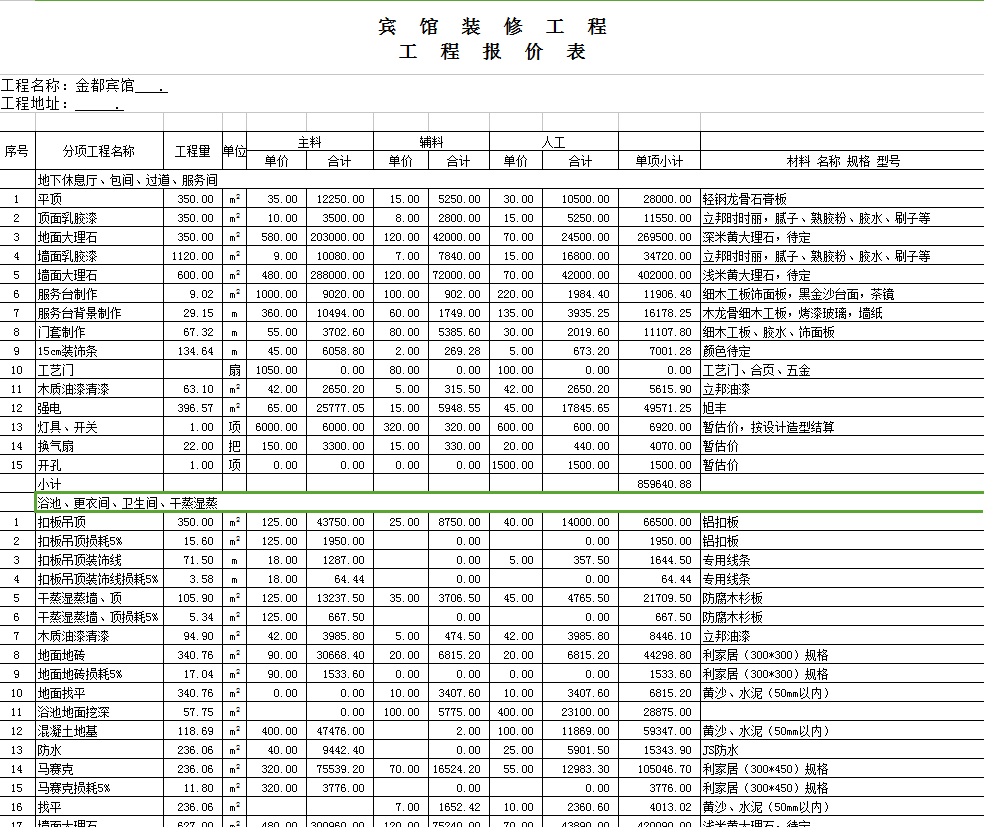 90平米九游体育价格预算_九游体育价格预算_九游体育价格预算明细表