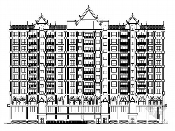 [西双版纳]某十二层商住楼建筑施工图（含效果图）