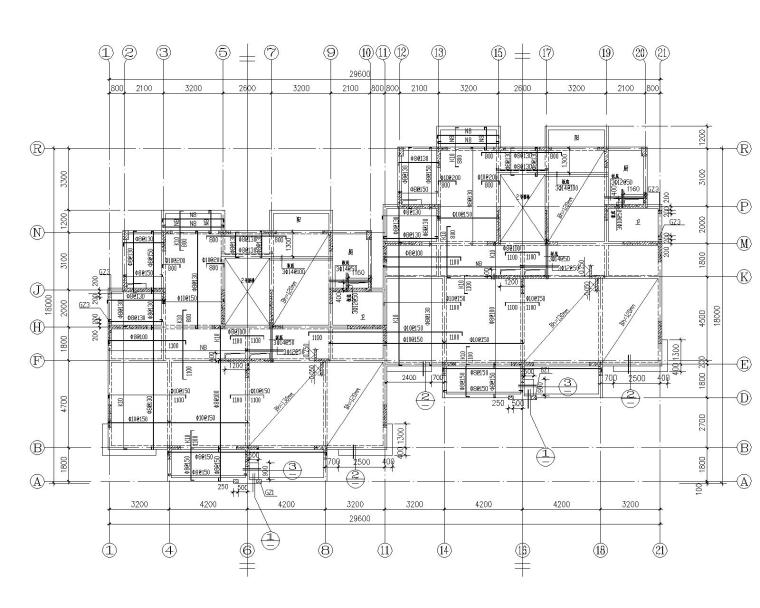 某四层住宅混凝土框架结构施工图（CAD）