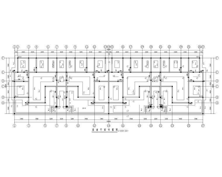 四层花园洋房混凝土框架结构施工图（CAD）