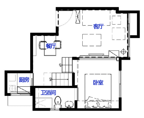 30平米小户型九游体育样板房 小户型九游体育样板房图片_九游体育设计拆改户型_手枪形户型图两室改三室九游体育