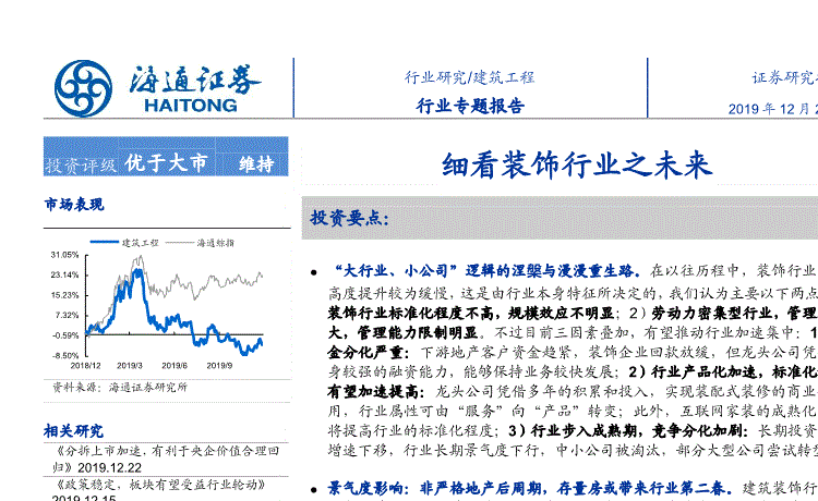 海通证券-建筑工程行业专题报告：细看装饰行业之未来-191227的相关配图