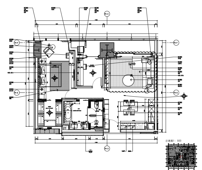 华润公寓A户型样板间室内九游体育施工图+效果图+物料表