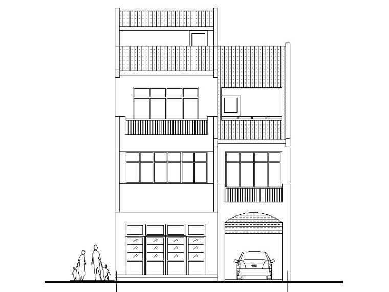 [广东]某3层新农村独栋别墅建筑设计文本（包含CAD+效果图）