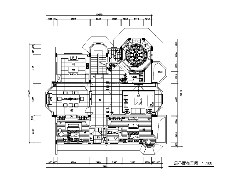 中式风格别墅设计施工图（含效果图）