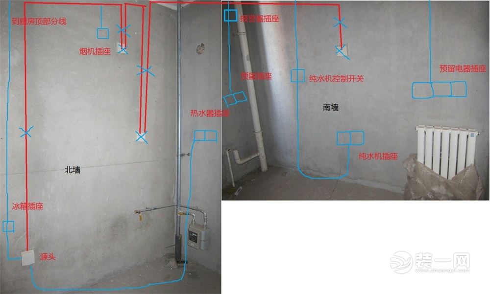 厨房九游体育水电可以走屋顶_厨房屋顶漏水_房屋水电九游体育走线图