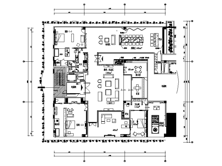 水墨江南套房设计CAD施工图（含效果图)