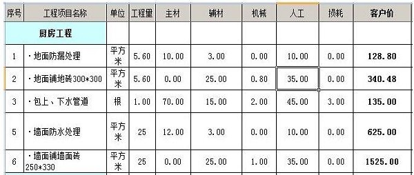 三室两厅全包预算清单