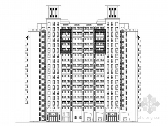 [海南]简欧风格18层高层住宅区建筑施工图