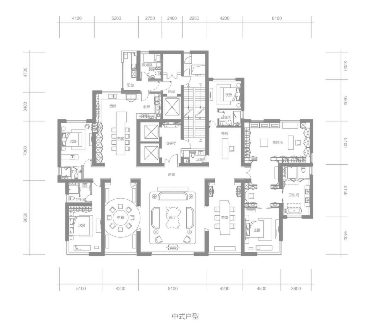 [郑州]梁建国-建业天筑603㎡超大平层样板间全套施工图CAD+官方摄影