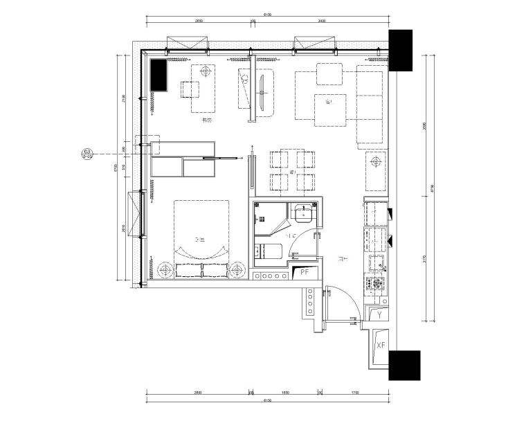 [广东]横琴万象世界一期五套不同风格公寓样板间丨CAD全套施工图+室内设计方案+软装方案