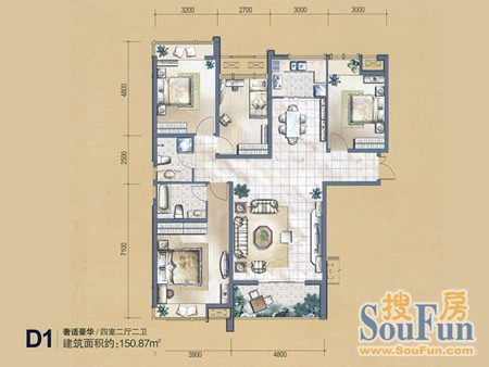 145平方四房两厅房屋九游体育设计图_娄底四房两厅九游体育预算_四房两厅怎么九游体育