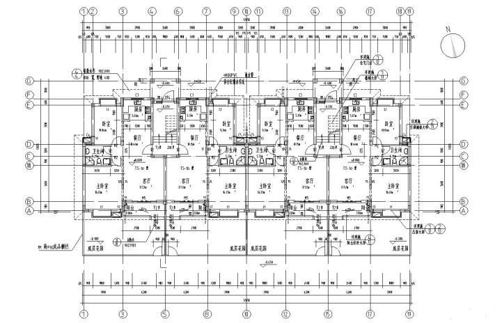 6层阁楼2单元每单元2户住宅楼户型设计图