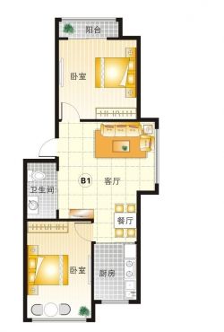 70方小户型九游体育效果_小户型九游体育户型图_60长方形小户型九游体育效果图