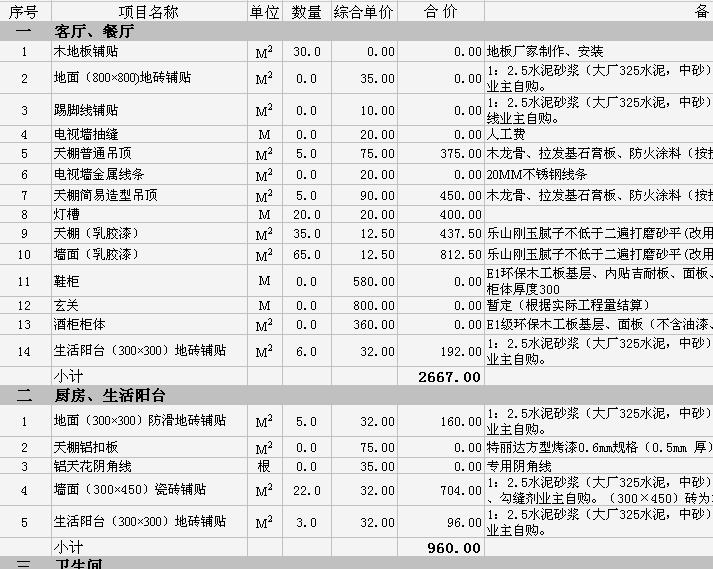 九游体育辅料报价单_成都九游体育包辅料预算价格多少钱_70平米九游体育价格预算