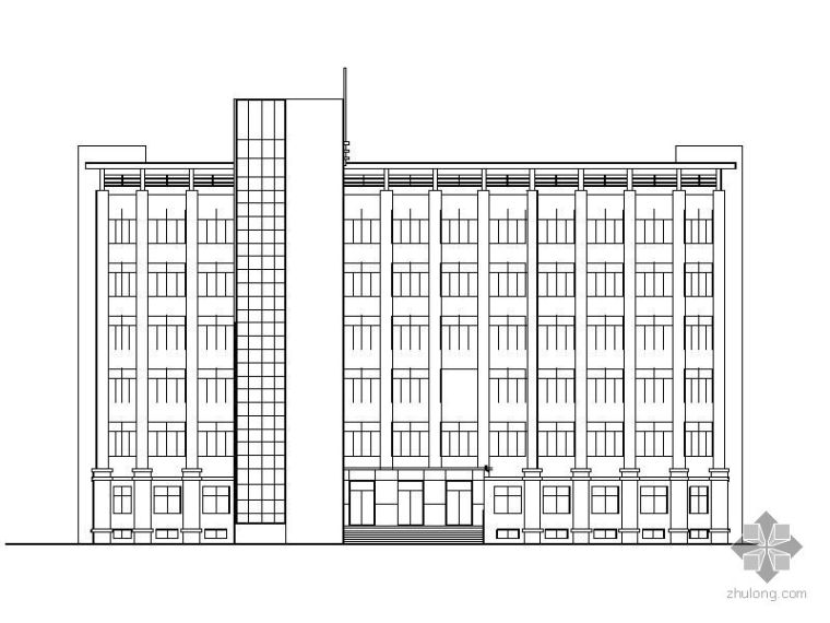 [秦皇岛]某培训学校六层办公楼玻璃幕墙及外墙干挂石材施工图