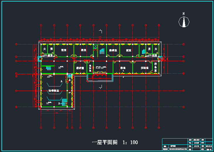 四层教学楼施工图（含水电暖结构）