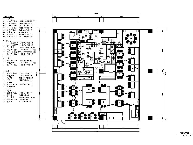 [厦门]350㎡高档时尚餐厅设计施工图（含效果图）