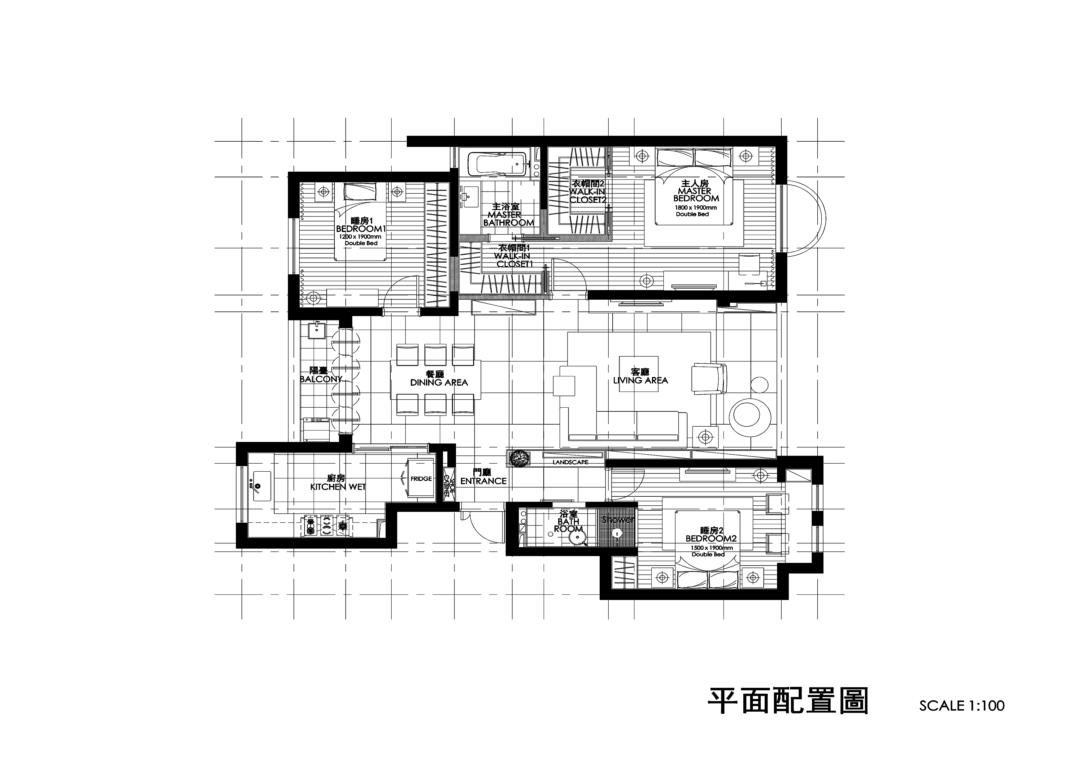 [福建]铭筑-厦门子轩样板间CAD施工图+效果图