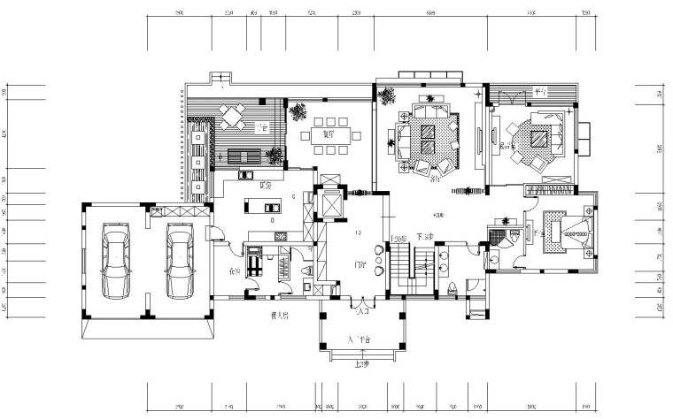 1200㎡大型豪宅内部九游体育全套施工图设计（附高清效果图）