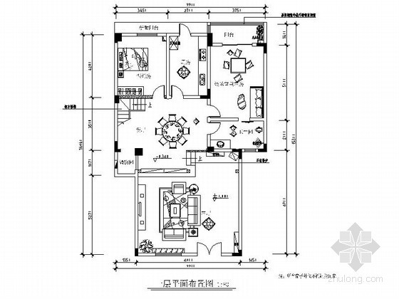 260㎡仿古中式跃层室内九游体育施工图（含效果）