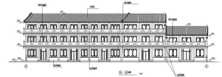 多层仿古式中式居住建筑设计方案（全套施工方案CAD）